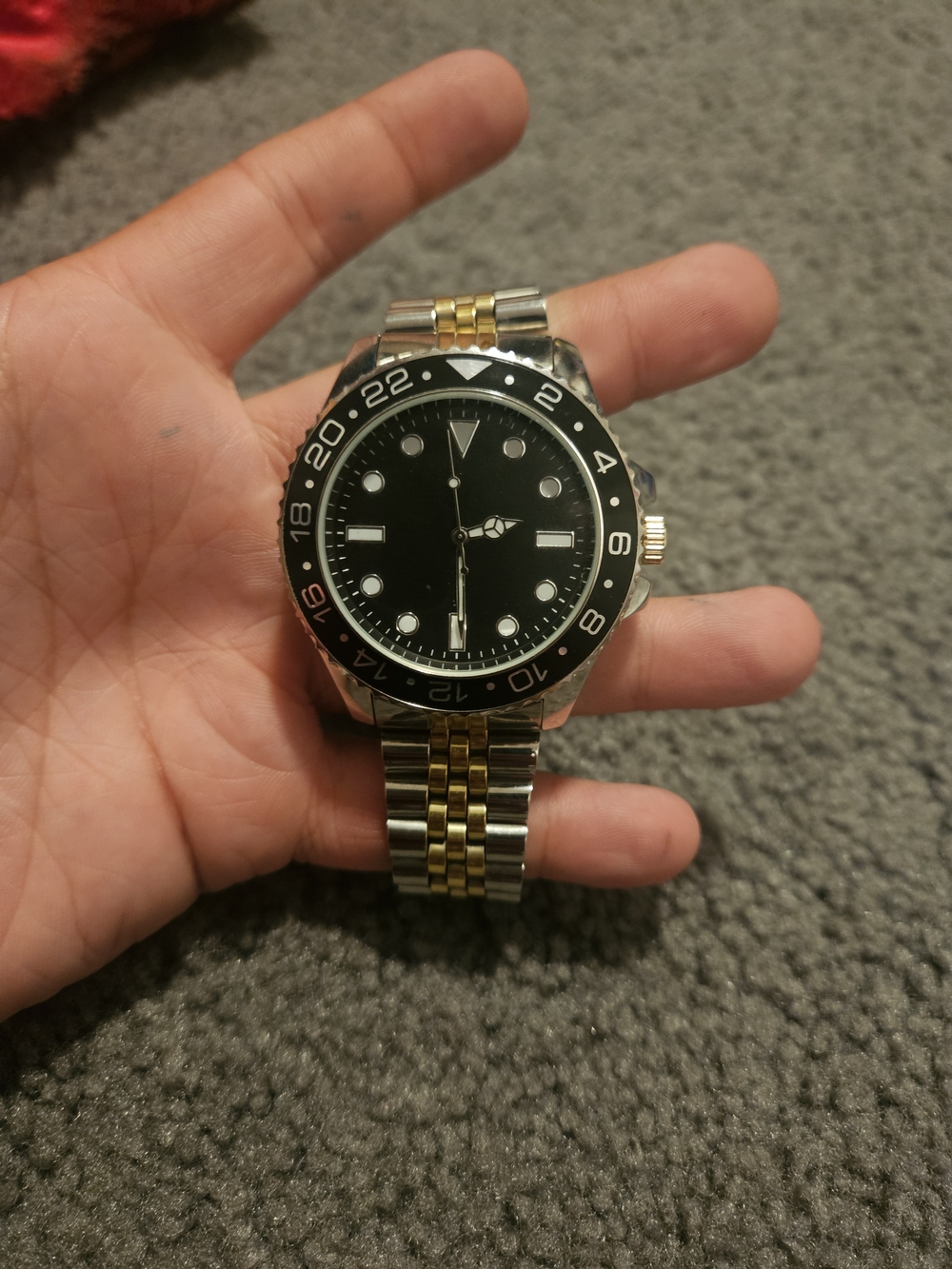 Two-Tone Stainless Steel Men’s Watch - Black Dial